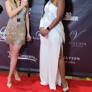 White Jovani Jumpsuit